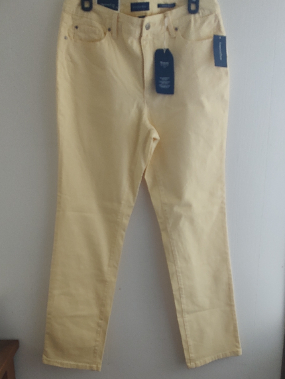 Charter Club Light Yellow Straight-Leg Jeans